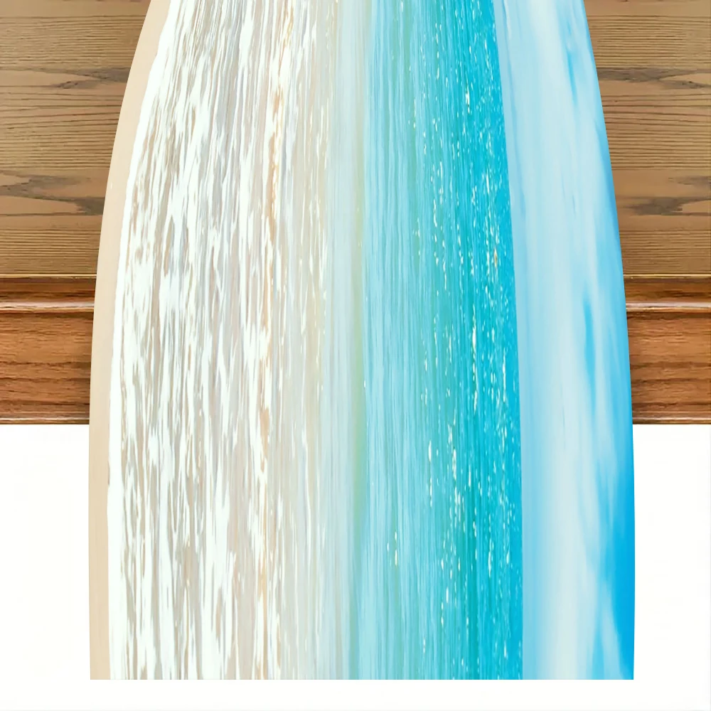 عداء طاولة استوائي لحفلات العشاء ، ديكور دائم لكل المواسم ، مستوحى من البحر #2