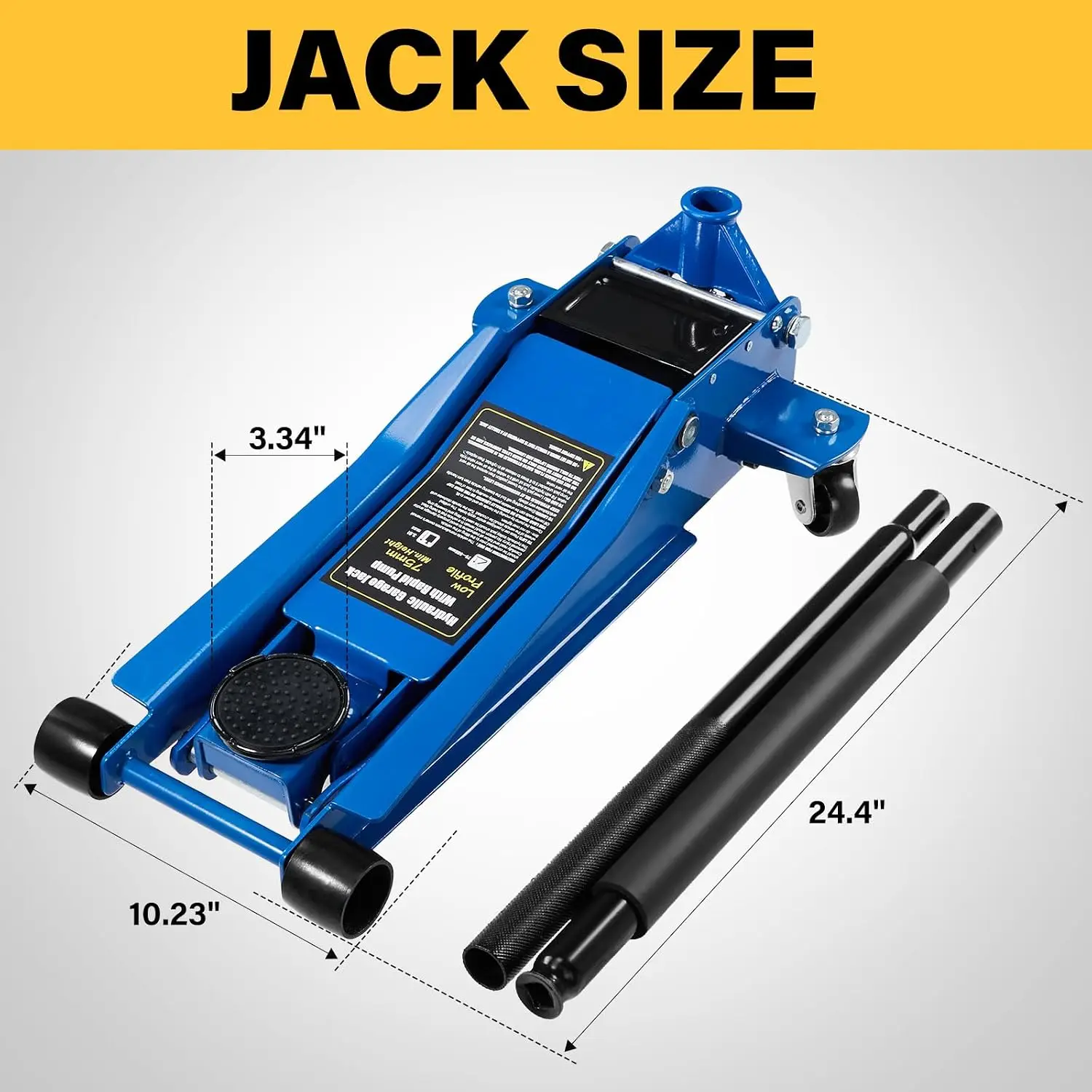 3 Ton Floor Jack Steel Hydraulic Jack with Dual Piston Quick Lift Pump | for Sport Utility Vehicle 6600 lb Capacity