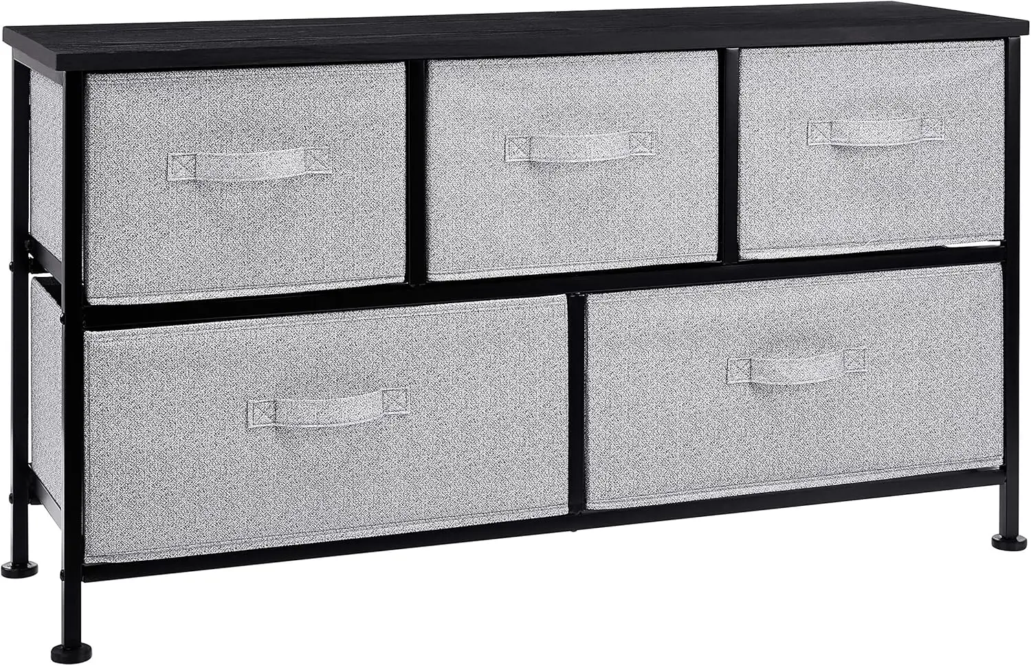 

Amazon Basics Extra Wide Fabric 5-Drawer Storage Organizer Unit for Closet, Black