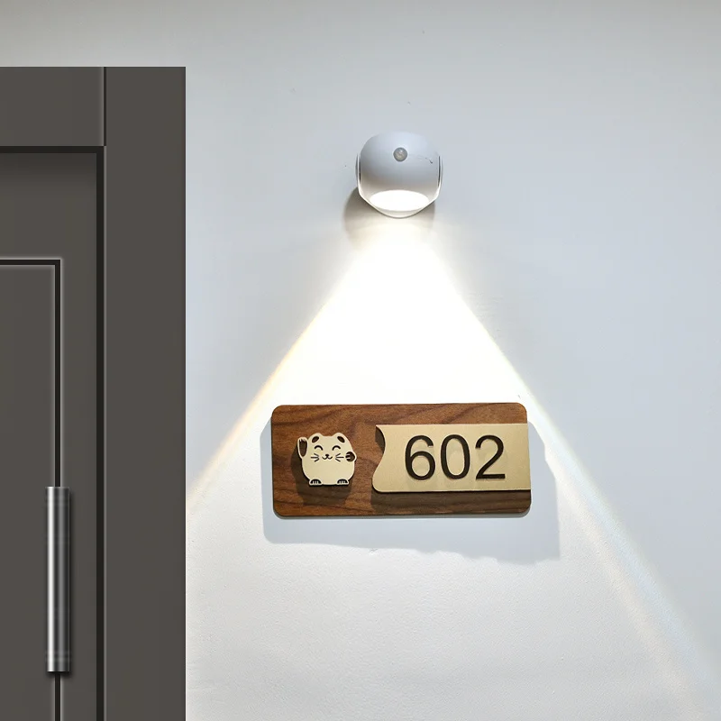 Applique Murale LED Rotative avec Capteur de Mouvement, Veilleuse pour Décoration de Chambre d'Enfant, Couloir, Escaliers, WC, Lampe de oral et