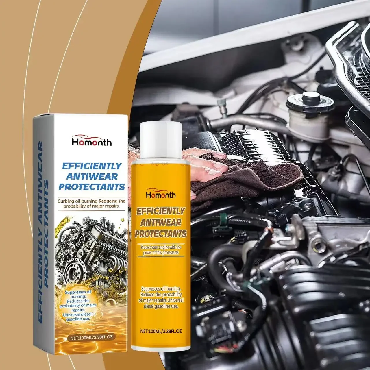 Engine Repair Fluid Anti-Wear Engine Oil 3.3oz Engine Oil Noise Reduction Wear-Resistant Reduce Friction Protective Effects