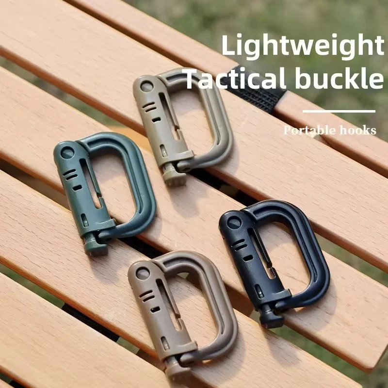 Outdoor hiking backpacks often use hanging buckles to press and open lightweight D-shaped plastic buckles