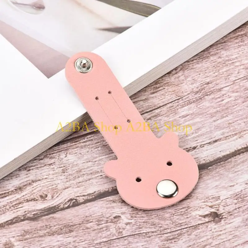 A2BA Lightweight PU Leather Bear Wire Organize Space Saving Cord Keeper Buckle Holder
