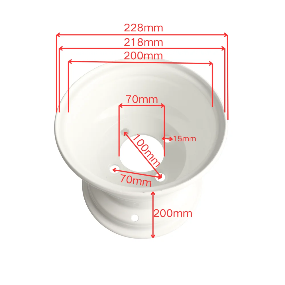 8 Inch 4 Hole Wheel Rim 18x8.50-8 Tubeless Tire for Golf Cart ATV Go Kart Lawn Mower Trailer Sightseeing Vehicle Farm Machinery