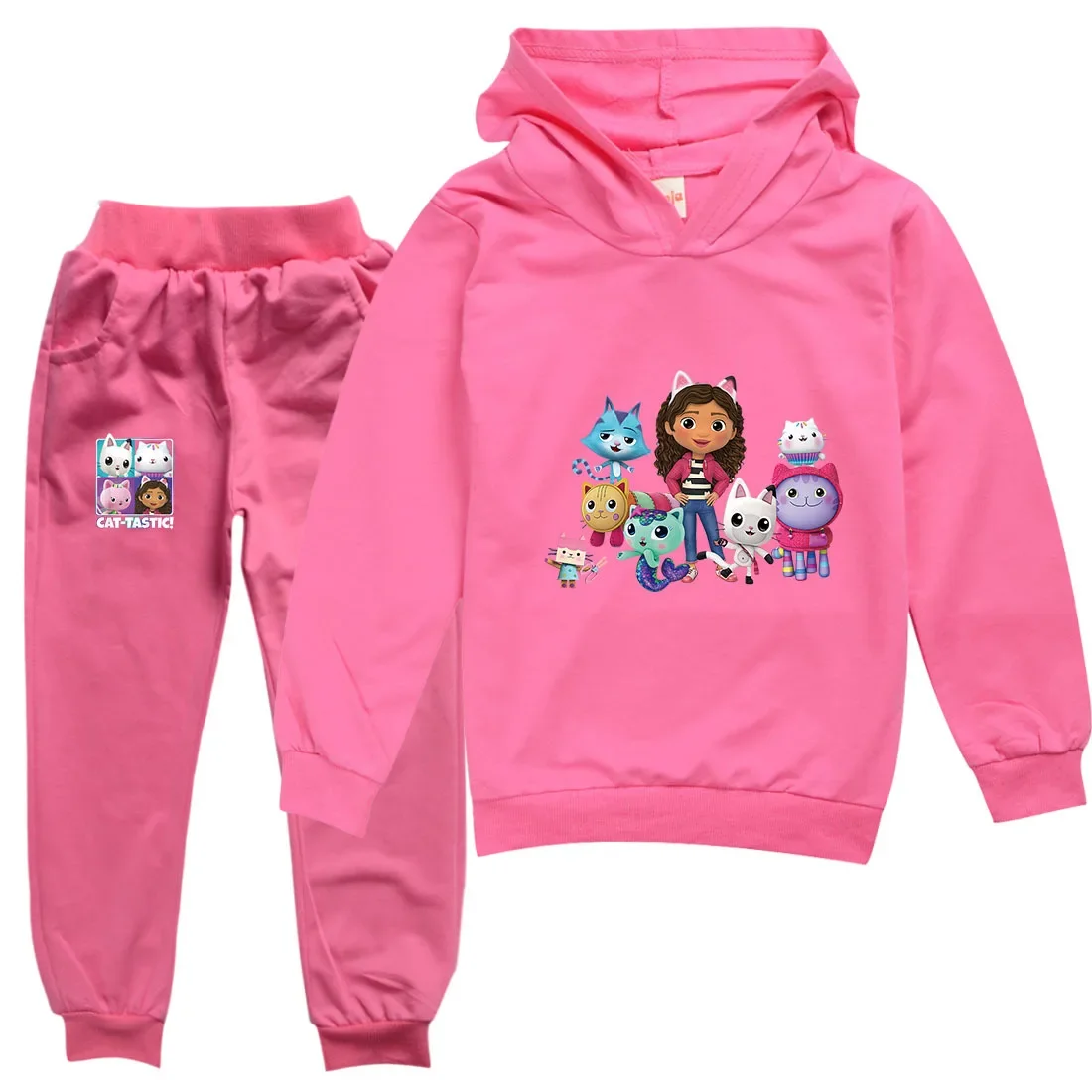 

Cute Gabbys Dollhouse Clothing Set Baby Girls Gabby Cats Clothes Sets Boys Tracksuit for Kids Hooded Sweatshirt Pants 2pcs Suits