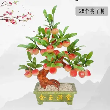 石の桃の木盤景装飾ホームリビングルームテレビキャビネット翡翠装飾手工芸品幸運 8 best sales 桃の木 - №1