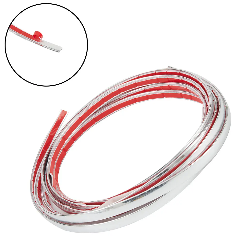 Tira embellecedora cromada resistente a los arañazos para puerta de coche, decoración de parachoques abatible, Material ABS cromado, 10 pies, 8mm