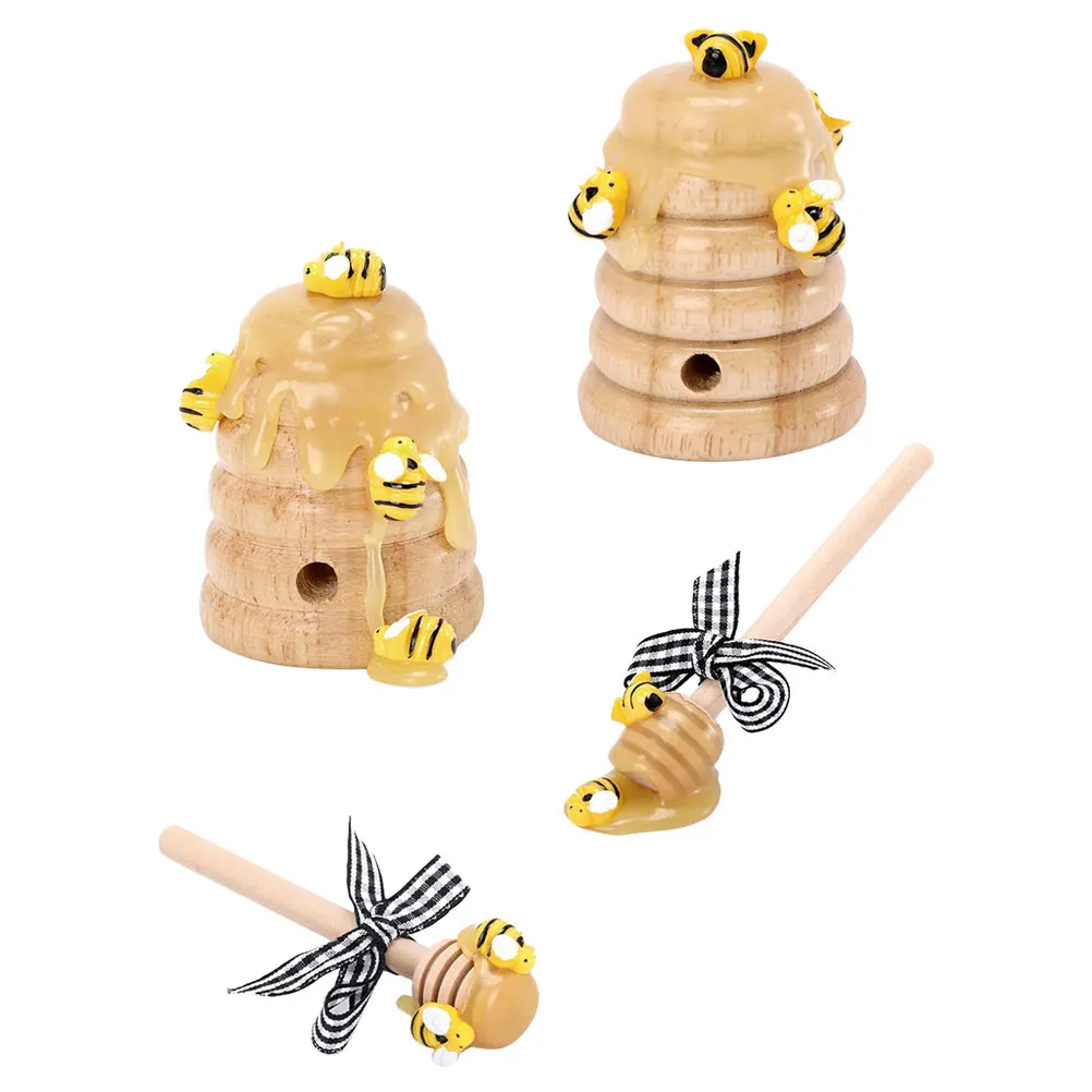 

1Set Adorable Bee Hive Decor Beehive Dipper Ornament Party Supply Wood Tiered Tray Festival Decoration Bee Hive Decor