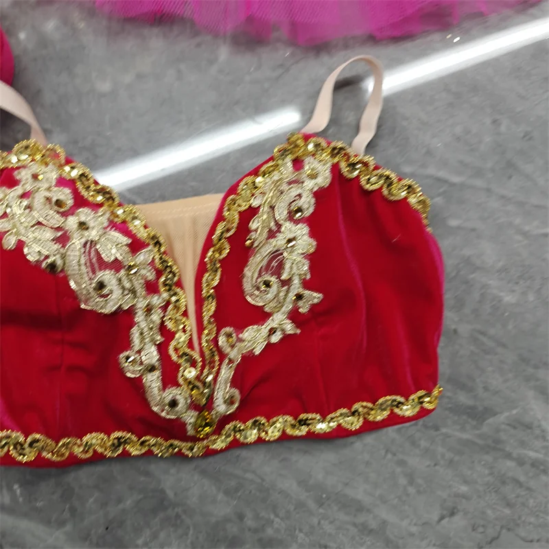 BT01549 Profesional de alta calidad Tamaño personalizado 7 capas Niños Niñas Mujeres Ropa de actuación para adultos Trajes de tutú de ballet de pájaro rosa