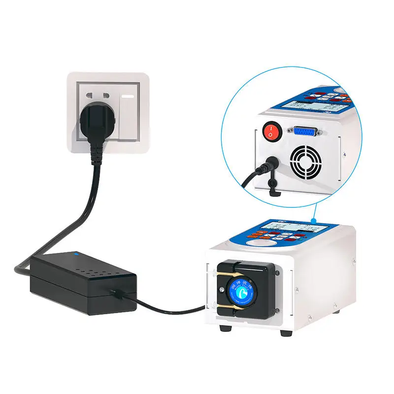 LM60B المضخة التمعجية - حل نقل السوائل الصناعية والمختبر مع غلاف محكم الغلق، محرك متدرج، عملية بسيطة