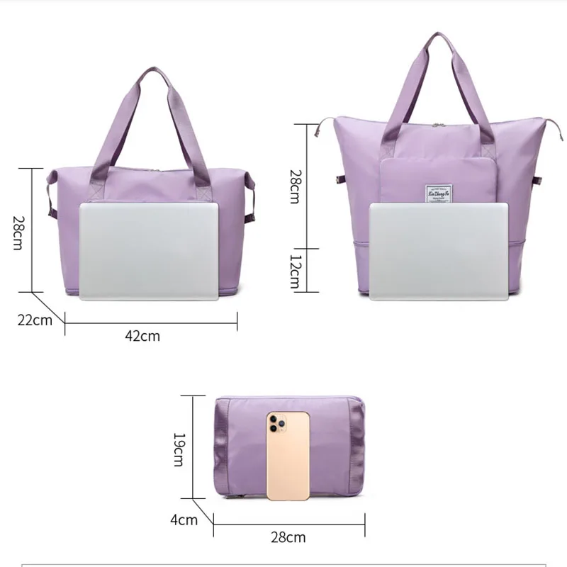 1PC Foldable Large Capacity Short Distance Travel Bag Dry and Wet Separation Fitness Bag Handbag Luggage Bag