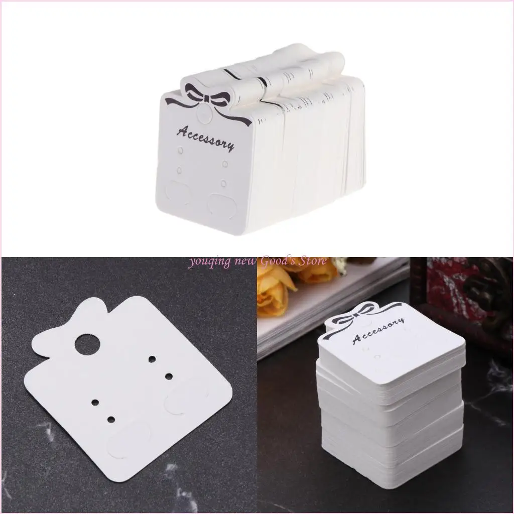 

57QA 100Pcs Earring Cards Jewellery Display Card DIY Packing Cards for Earring Studs Home Accessory Store Storage Hang Tag