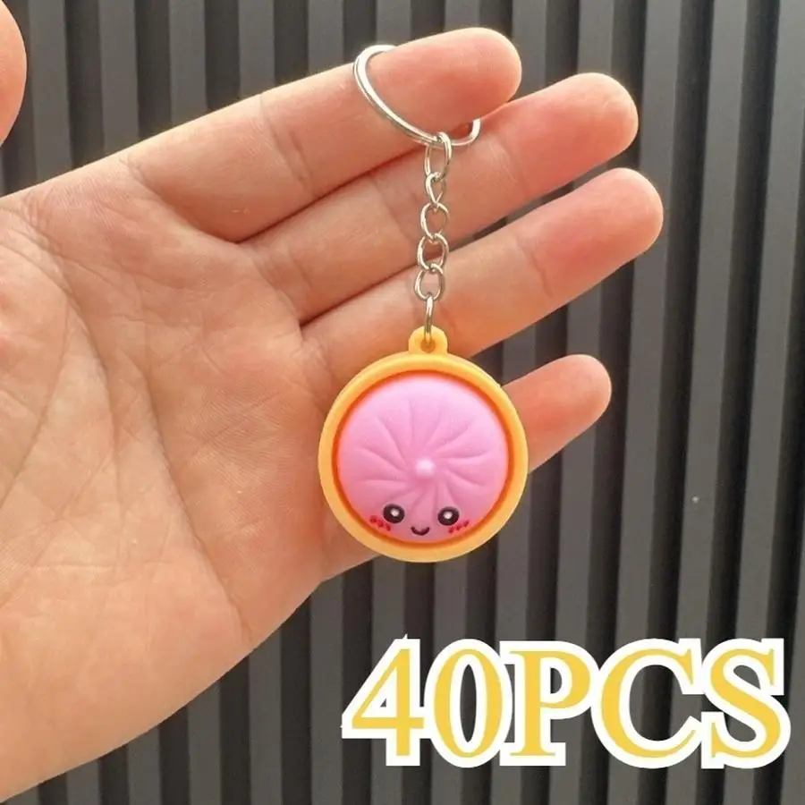 1/5/10/20/50/100pcs Gift for Her/Him s Dumpling Bun Steamer Keychains Cute Creative Key Chain Gift Pack Bag Filler Pendant Class