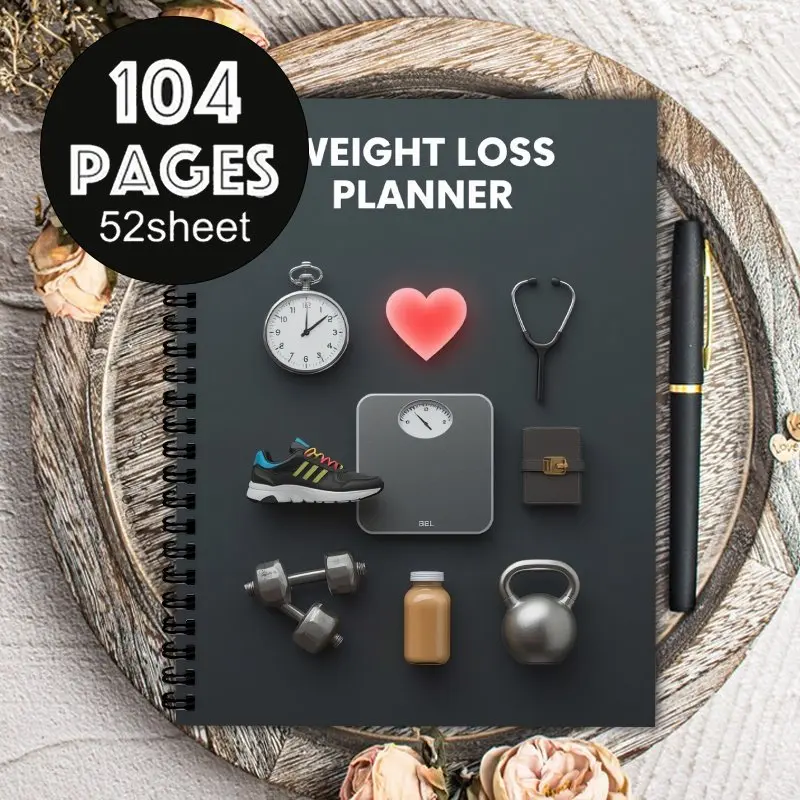 

Дневник для похудения формата А5, дневник тренировок, журнал учета диеты и план тренировок с целями и целеустановками для семейного использования. Подходит как мужчинам, так и женщинам.