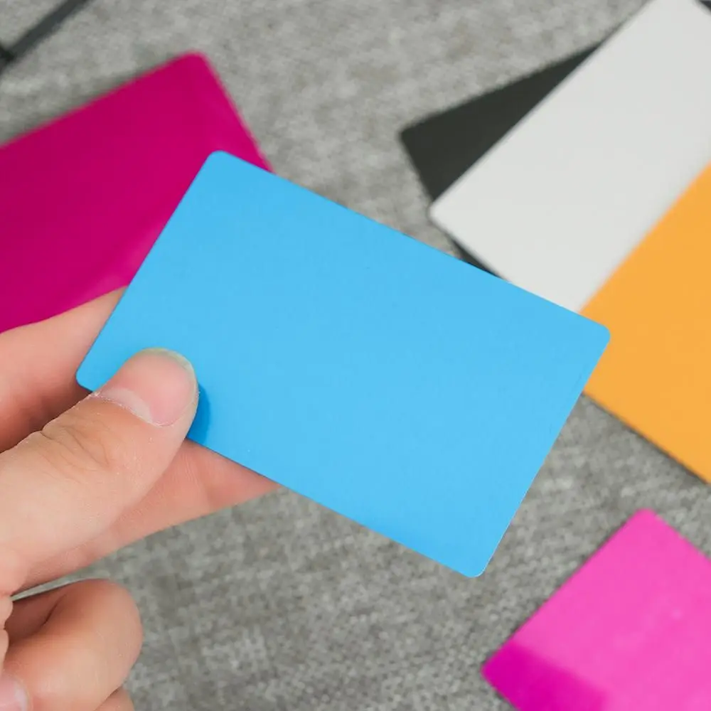 50 Pcs/Set Portable Business Visit Aluminum Smooth Metal Carte Blank Name Cards Business Card