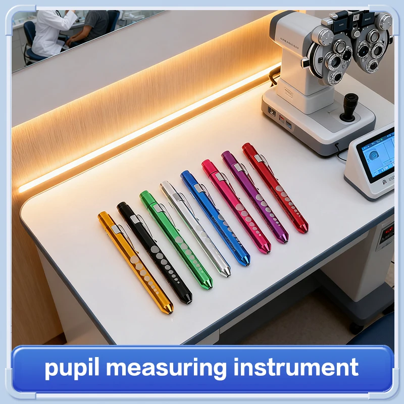 LED Flashlight Work Light First Aid Pen Light Torch Lamp Pupil Gauge Measurement