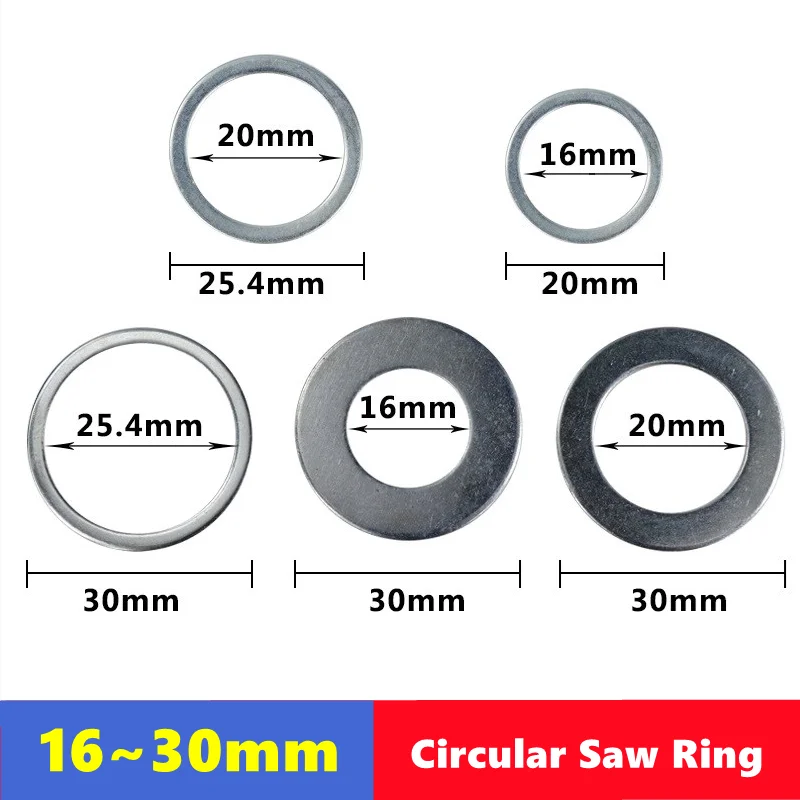 Woodworking saw blade conversion ring 16/20/25.4/30mm reducing ring conversion washer TCT cutting disc conversion ring