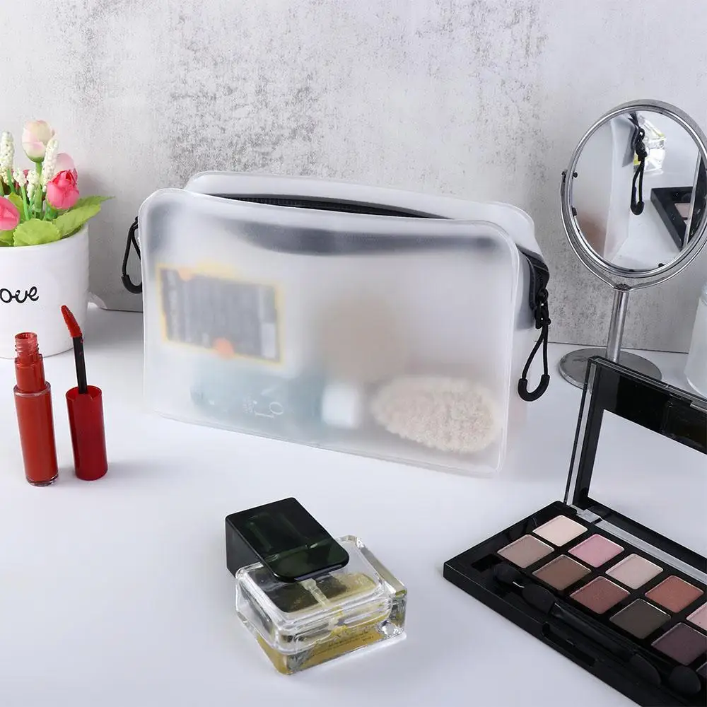

Travel Wash Pouch Toiletry Bag Female Makeup Organizer TPU Matte Makeup Case Storage Bag Transparent Cosmetic Bag Soft Film Bag