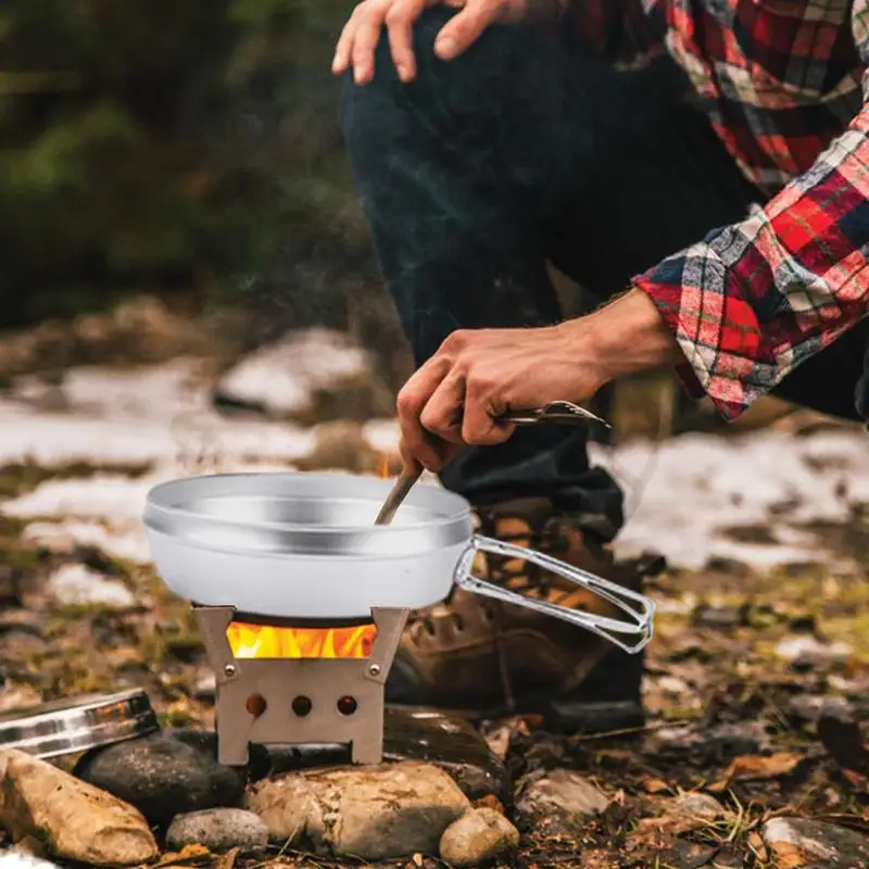 Camping Pot And Pan Set Outdoor Pot And Pan Set Multifunctional Camping Cookware Kit For Hiking Backpacking Outdoor Cooking And