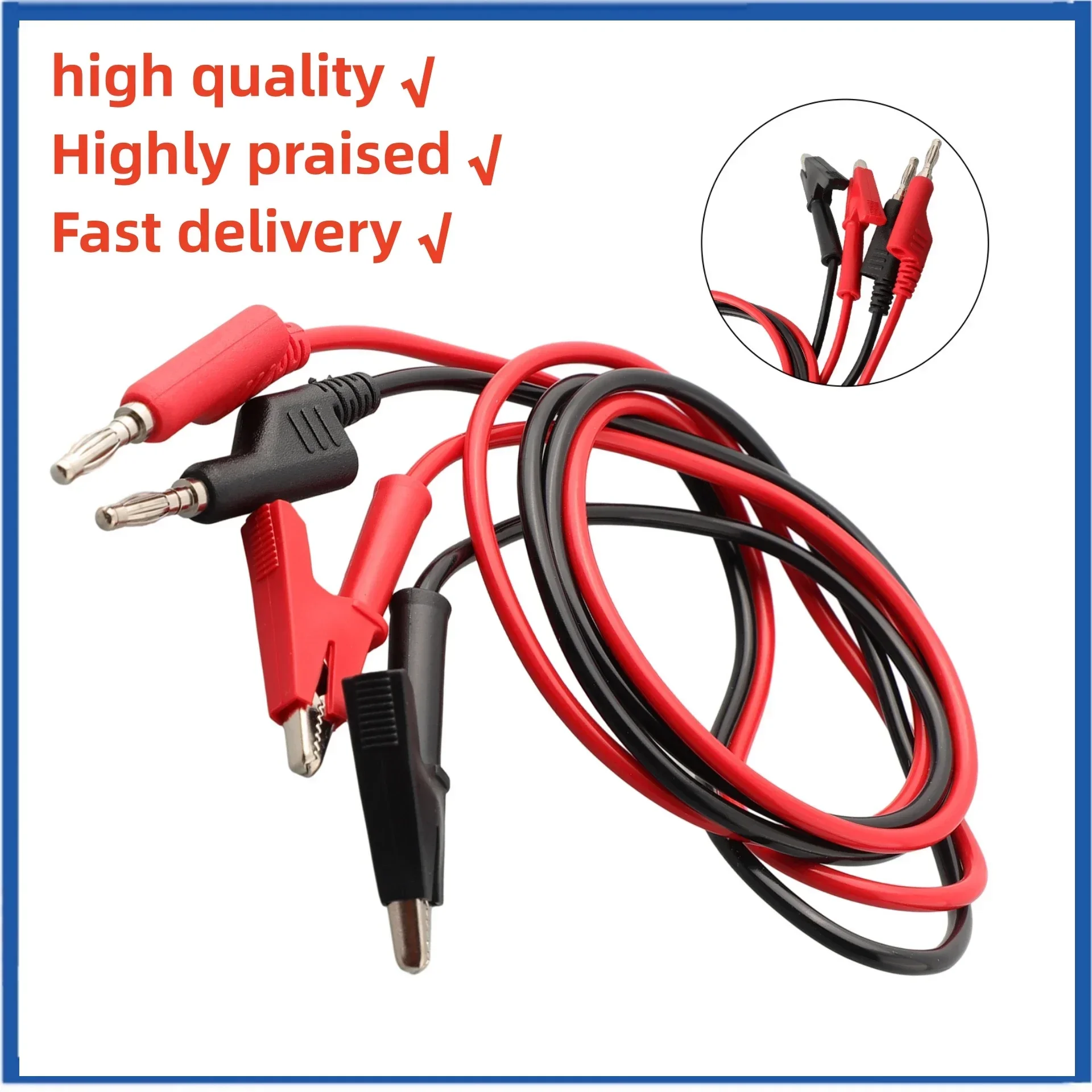 

2pcs 15A 1000V banana Plug To Crocodile Clip Cable Fit For Power Supply Signal Detection Meter Test Leads Maint Replace