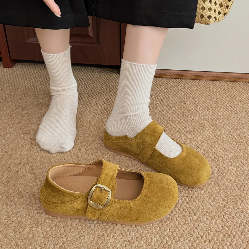 Zapatos Mary Jane para Mujer, Bailarinas y Mocasines con Suela de Goma Suave, Zapatos Planos de Moda 2026 con Aumento Interno Discreto para Mujer