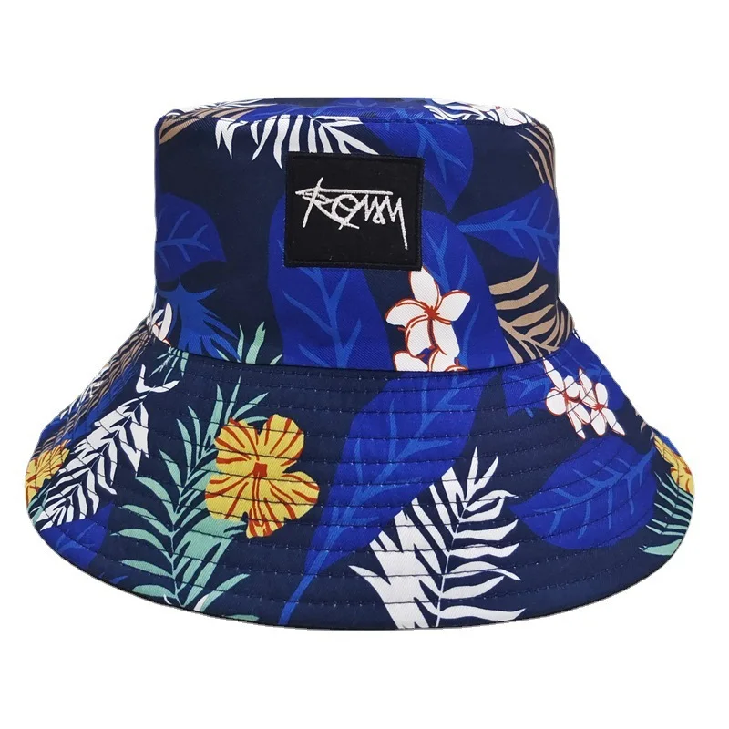 Bocca Big Visor Brim Bucket Hat Reversible Hawaii Hats Double Sides Embroidery Unisex Sun Fisherman Cap Summer Casual Hip Hop