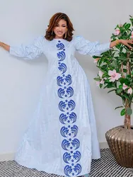 Robe longue de soirée Ankara pour femmes africaines, vêtements nigérians, Bazin Riche, vêtements de fête, quelle que soit la grande Si