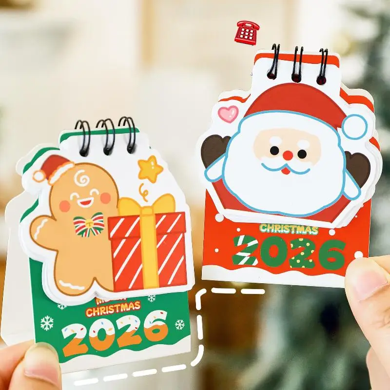 

2026 Mini Cartoon Cute Patterns Desk Calendar Small Monthly Creative Desktop Decoration Daily Planning Christmas Desk Calendar