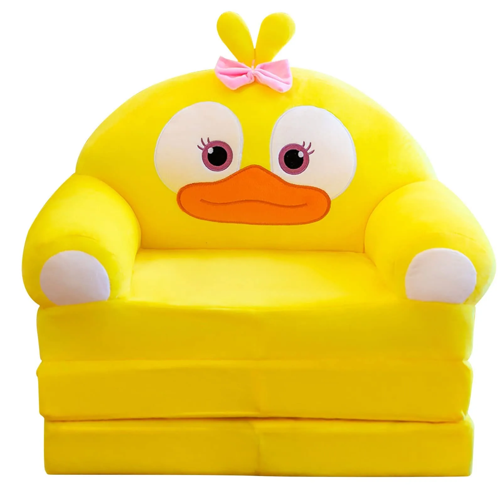 Plush Sofa Backrest Armchair 2 In 1 Foldable Cute Cartoon Lazy Sofa Children Flip Open Sofa Bed For Bedroom Folding Sofa Bed