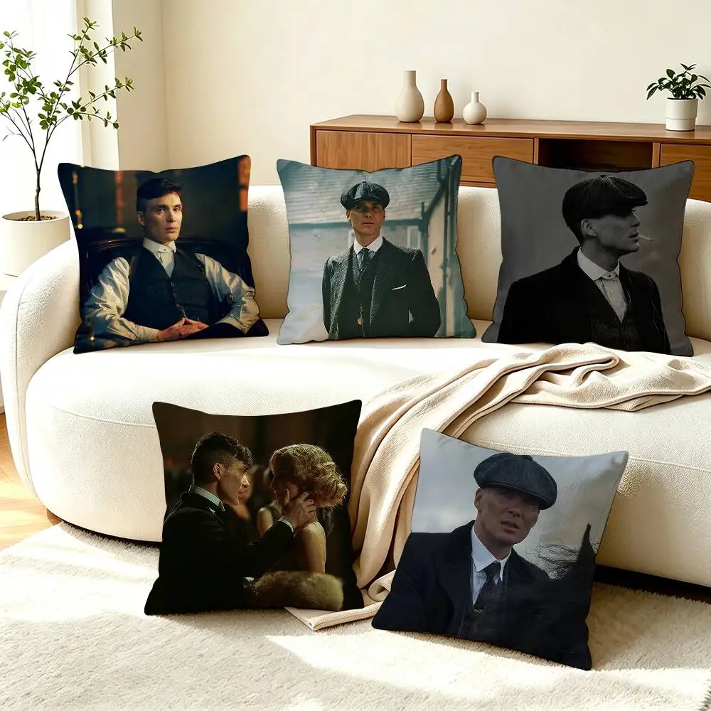 P-Peaky Blinders T-TV Show  Square Double-Sided printed Pillow Case Bedroom Bedside Pillow Sofa Cushion Cover