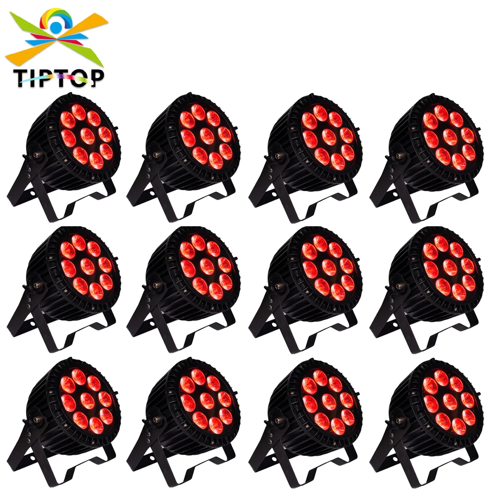 

China Stage Effect Light 12XLOT 150W 6/10 Channel IP65 LED Par Cans 9x18W RGBWA UV 6in1 Led Equipment Club Washer Disco Strobe