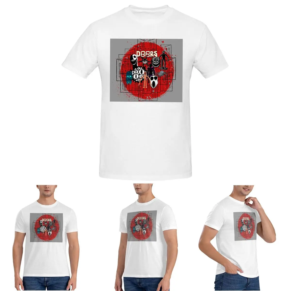 

Оригинальная мужская футболка Doors Entities Red Room, хлопковые футболки больших размеров, мужские летние топы с короткими рукавами и круглым вырезом, S-6XL