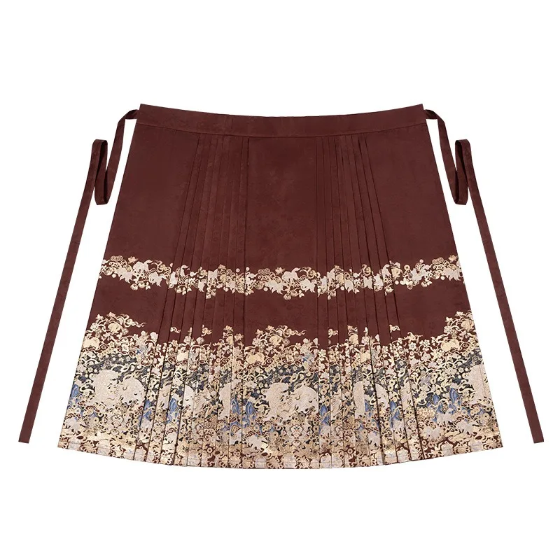 Ming-made Hanfu women's imitation makeup flower collar short jacket woven horse skirt set winter