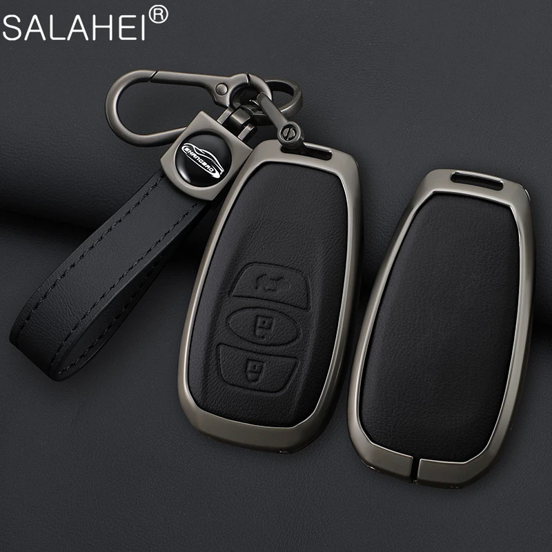 Leather Car Key Case Cover For Subaru BRZ STI XV SV Forester Legacy Outback Crosstrek Impreza WRX Ascent Keychain Accessories