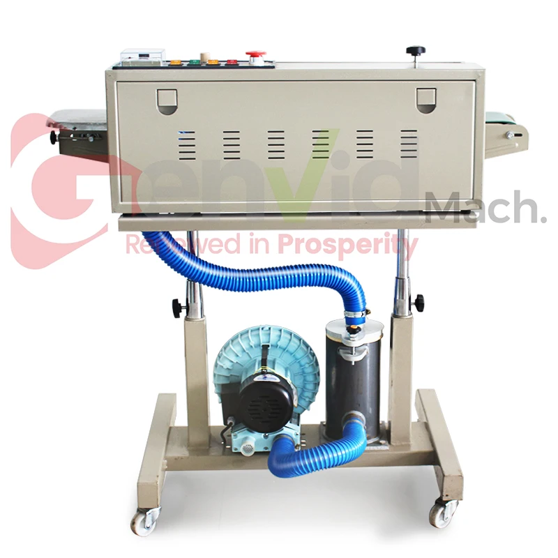 Nitrogen Gas Flushing Band Sealer Vertical Continuous Sealing Machine Plastic Pouch Sealer