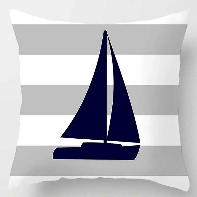 Ocean Sailor Print Pillowcase Maritime Theme New Year S Valentine S Day Gift Home Furnishings Double Sided Print Bedroom Decor