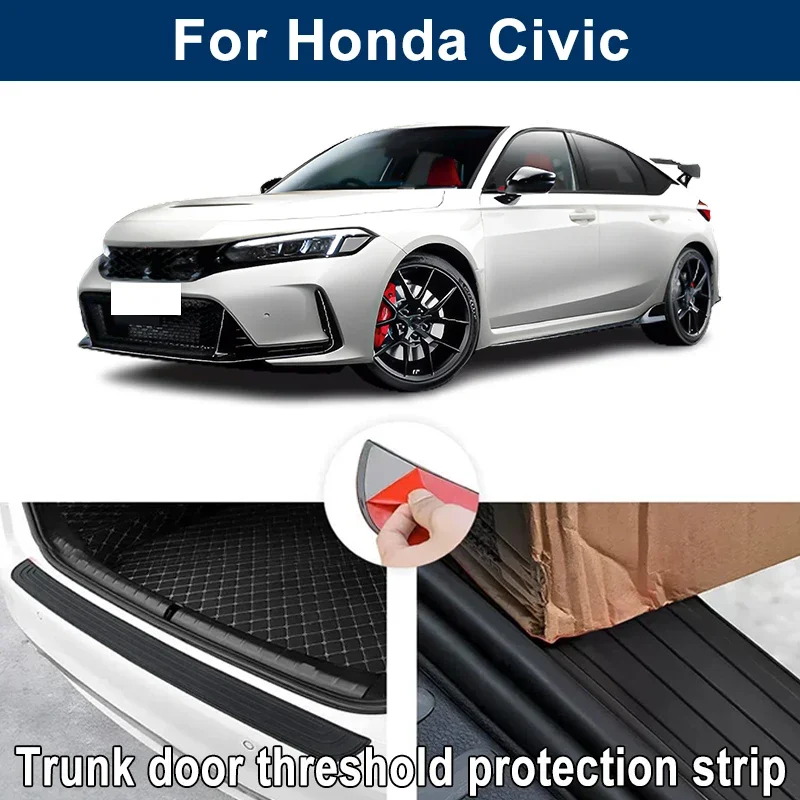 Car Trunk Sill Anti-scratch Guard Strip For Honda Civic - Rear Bumper Rubber Protector Decorative Cover Sticker