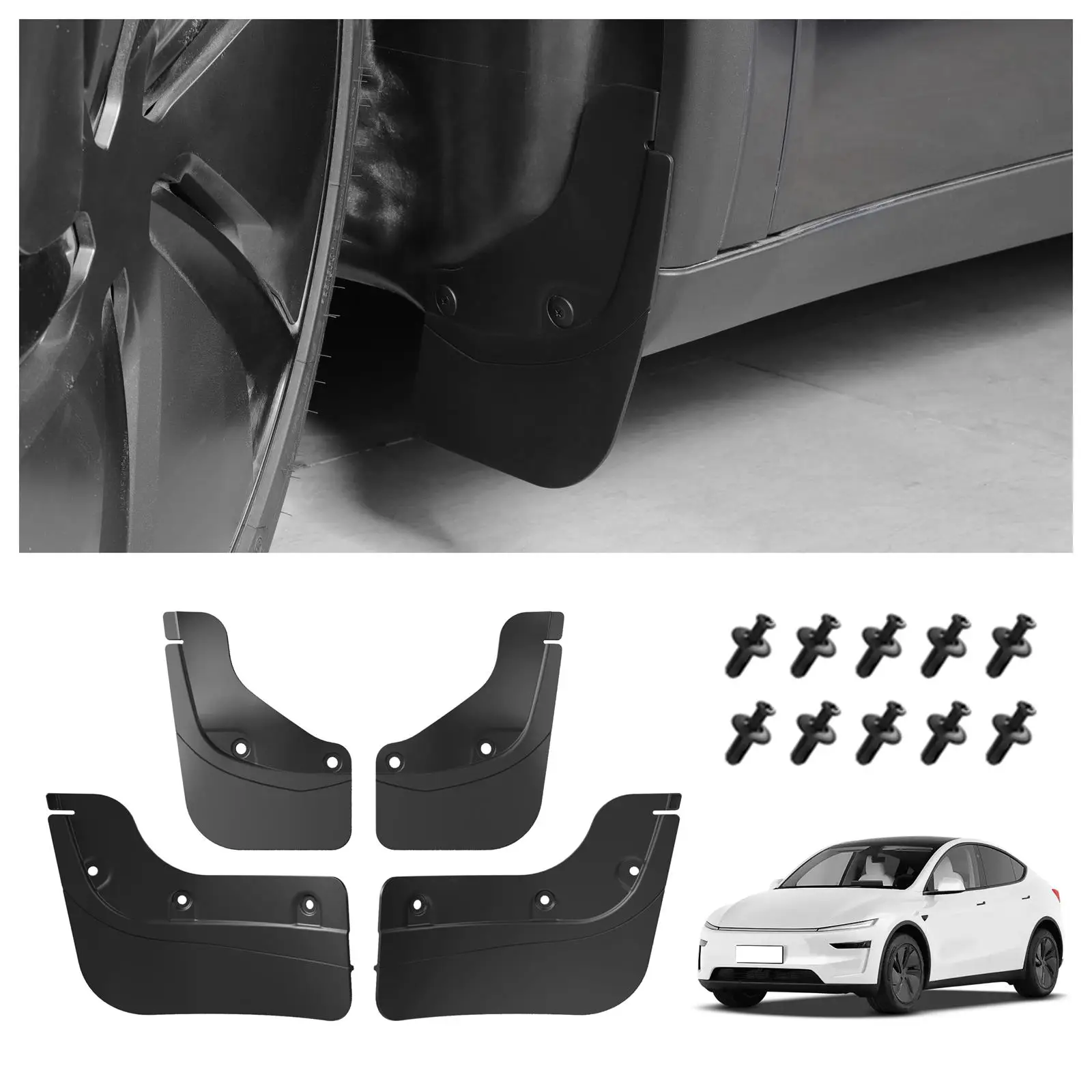 

for Tesla Model Y Launch 2025 Juniper Rear Wheel Mud Flaps Splash Guards Mud Fenders Set Car Modification Accessories