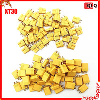 100pcs/lot XT30 XT 30 2mm Antiskid Plug Connector Male+Female 2mm Golden Connector / Plug Upgrade XT30 ( 50 Pair )