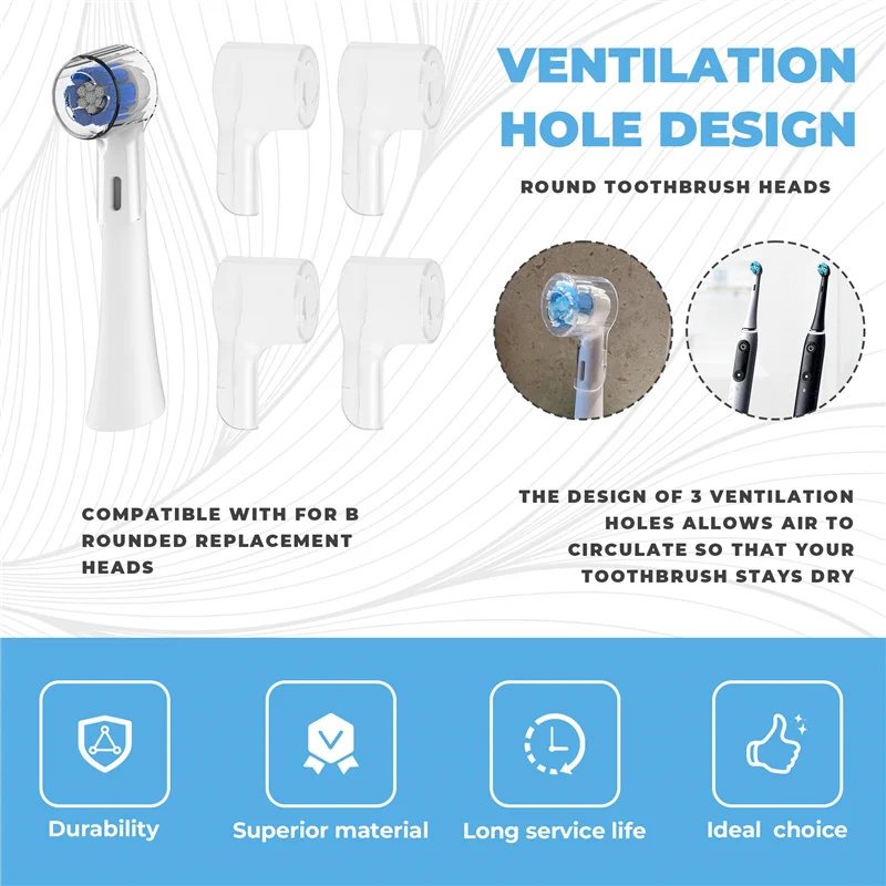 

6 Pack Toothbrush Heads Dustproof Cover Compatible For Oral B, Fits For Oral-B IO Series, Convenient Travel