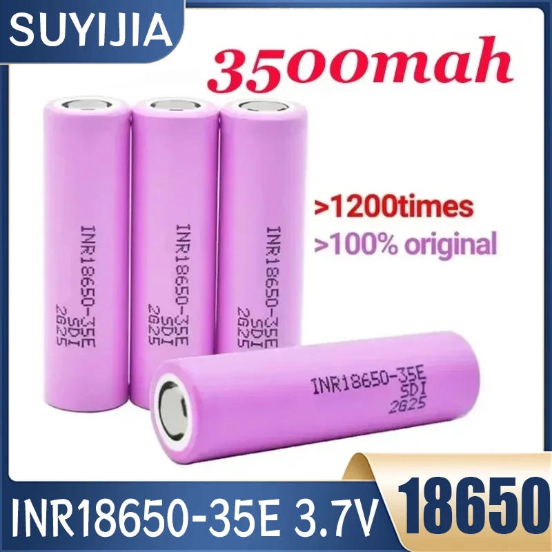 3.7V 3500mah 18650 Battery INR18650 20A Lithium Ion Rechargeable Batteries Replacement External Battery for Electric Power Tools