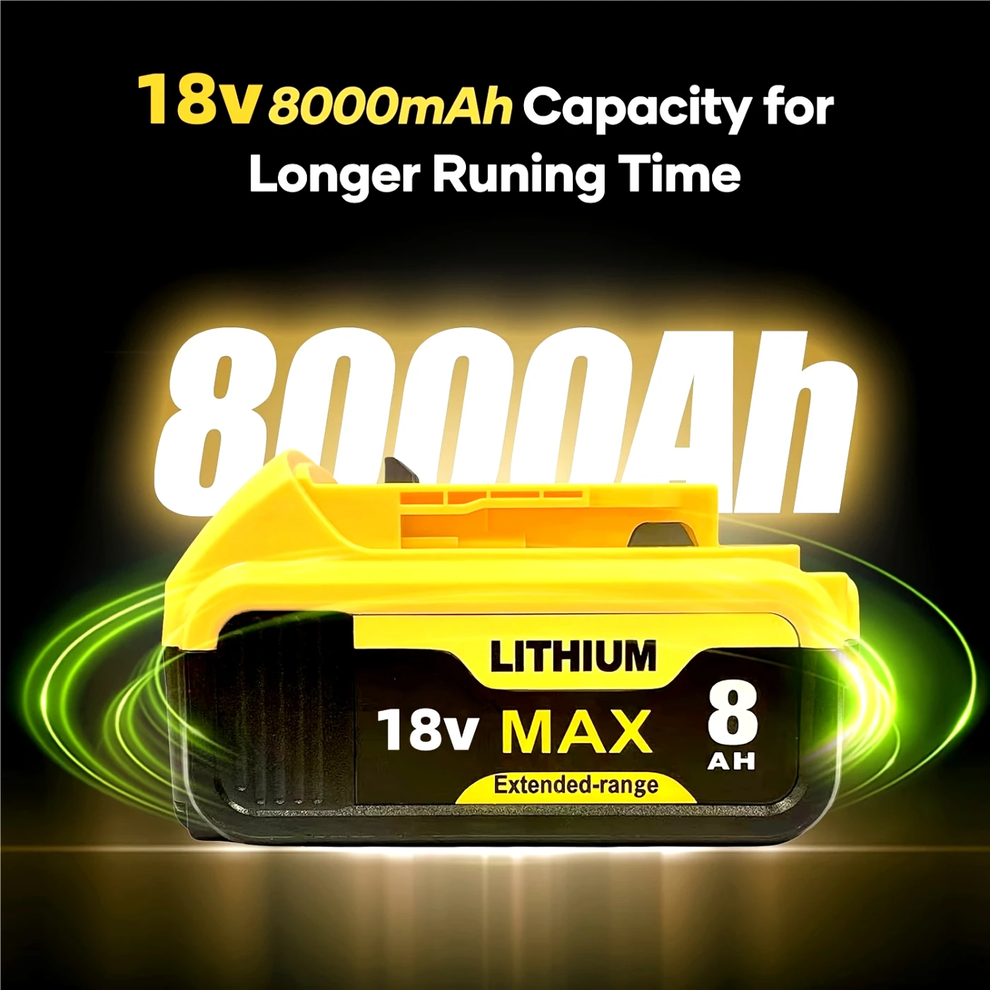 

For Dewalt 18V 8Ah DCB184 Li-lon compatible with DeWalt batteries DCB182 DCB180 DCB200 XR with LED display screen