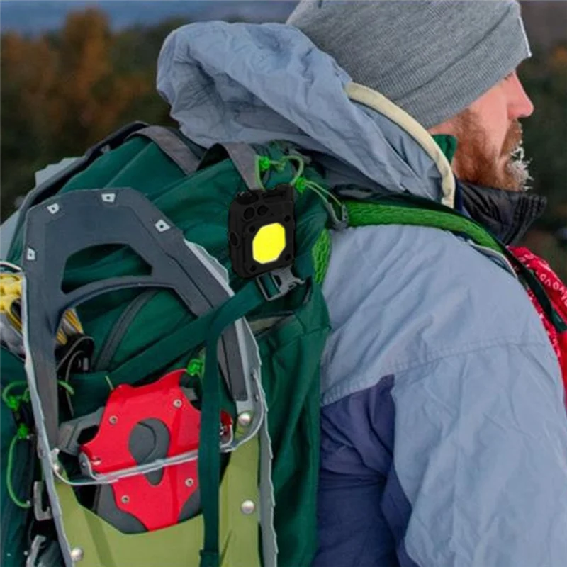 

A69P-2Pcs Outdoor Mini Keychain Light Flashlight Adjustable COB Floodlight With Magnetic Work Light