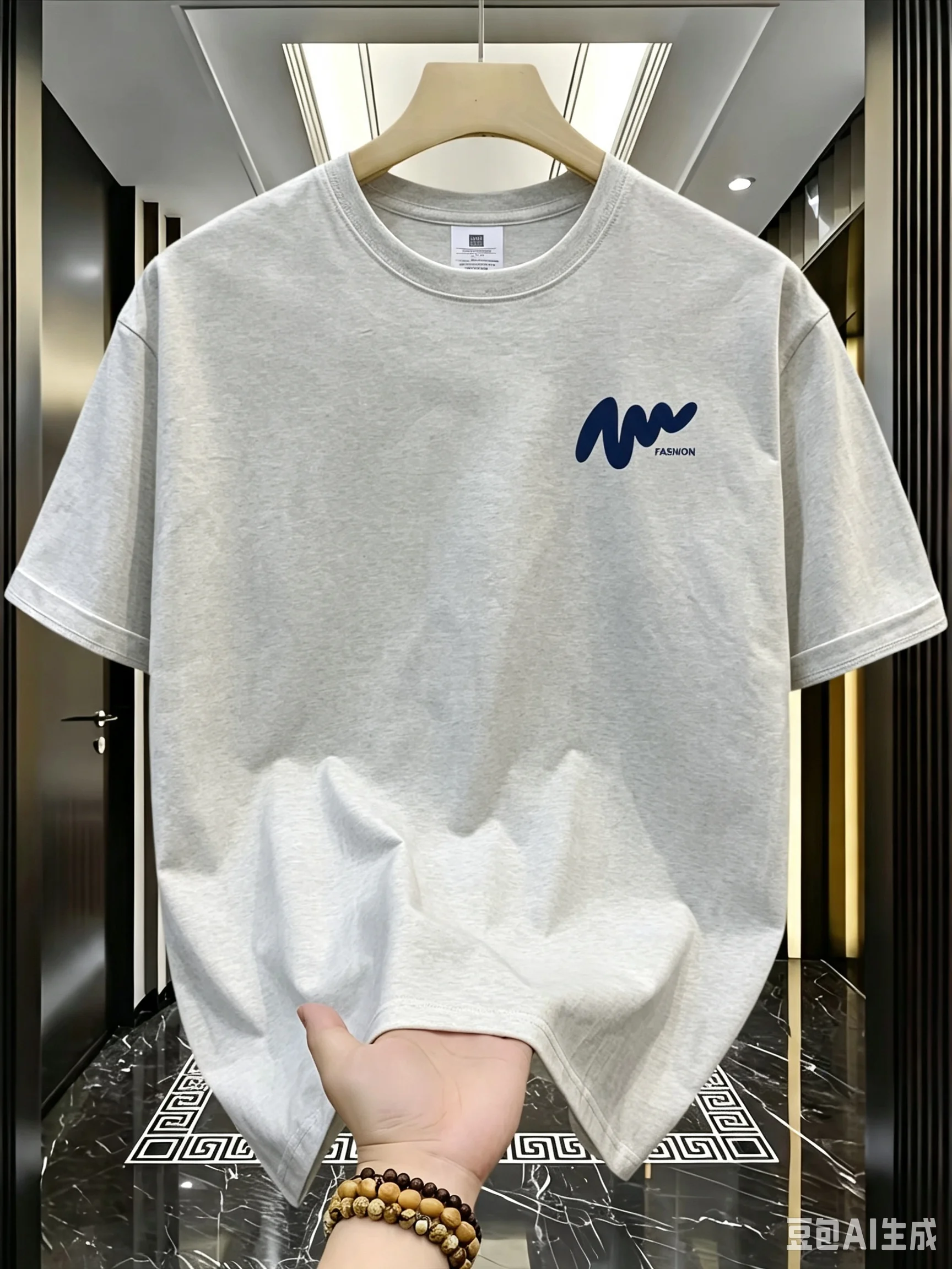 2026 Heißer Verkauf Herren Sommer Lässiges, lockeres, modisches, schlichtes T-Shirt mit Buchstabenmuster, bedruckt, bequem, Rundhals, Kurzarm – Detail 5