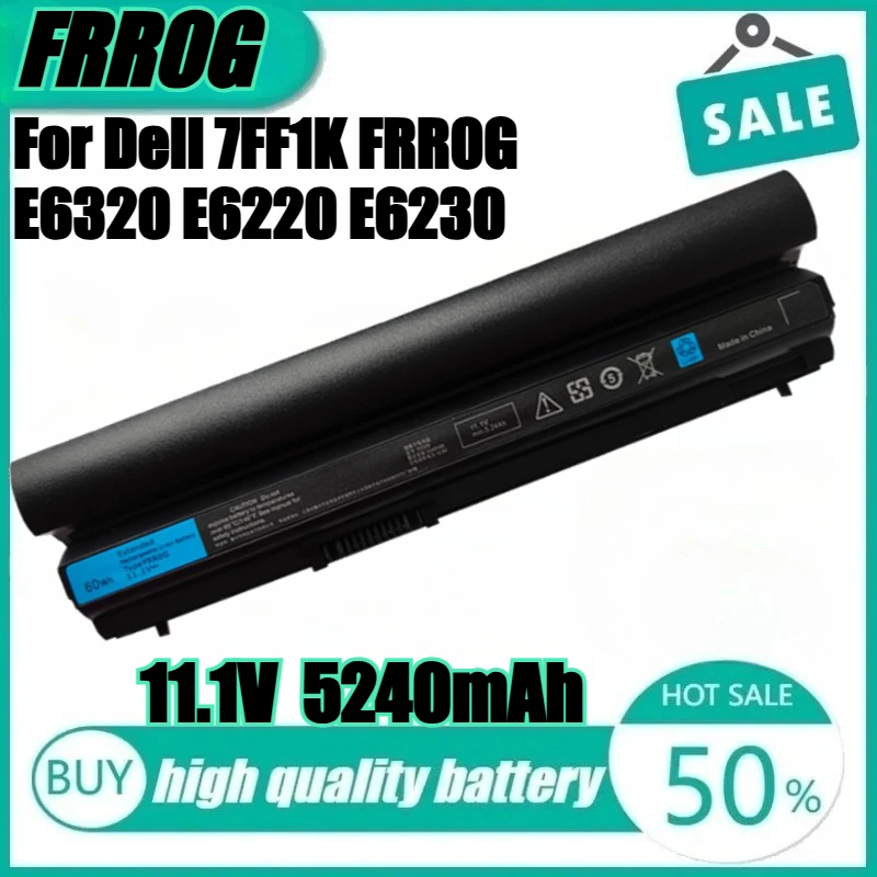 

FRR0G 5200 мАч аккумулятор для ноутбука DELL Latitude E6120 E6220 E6230 E6320 E6330 E6430S RFJMW K4CP5 Y61CV J79X4 7FF1K 823F9 9GXD5