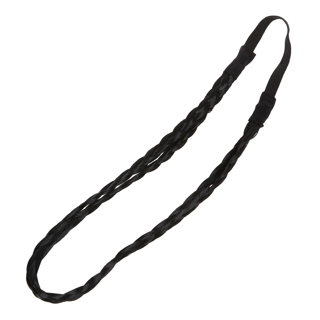 Bohemian Double Hair Braid Plait Headband - Black