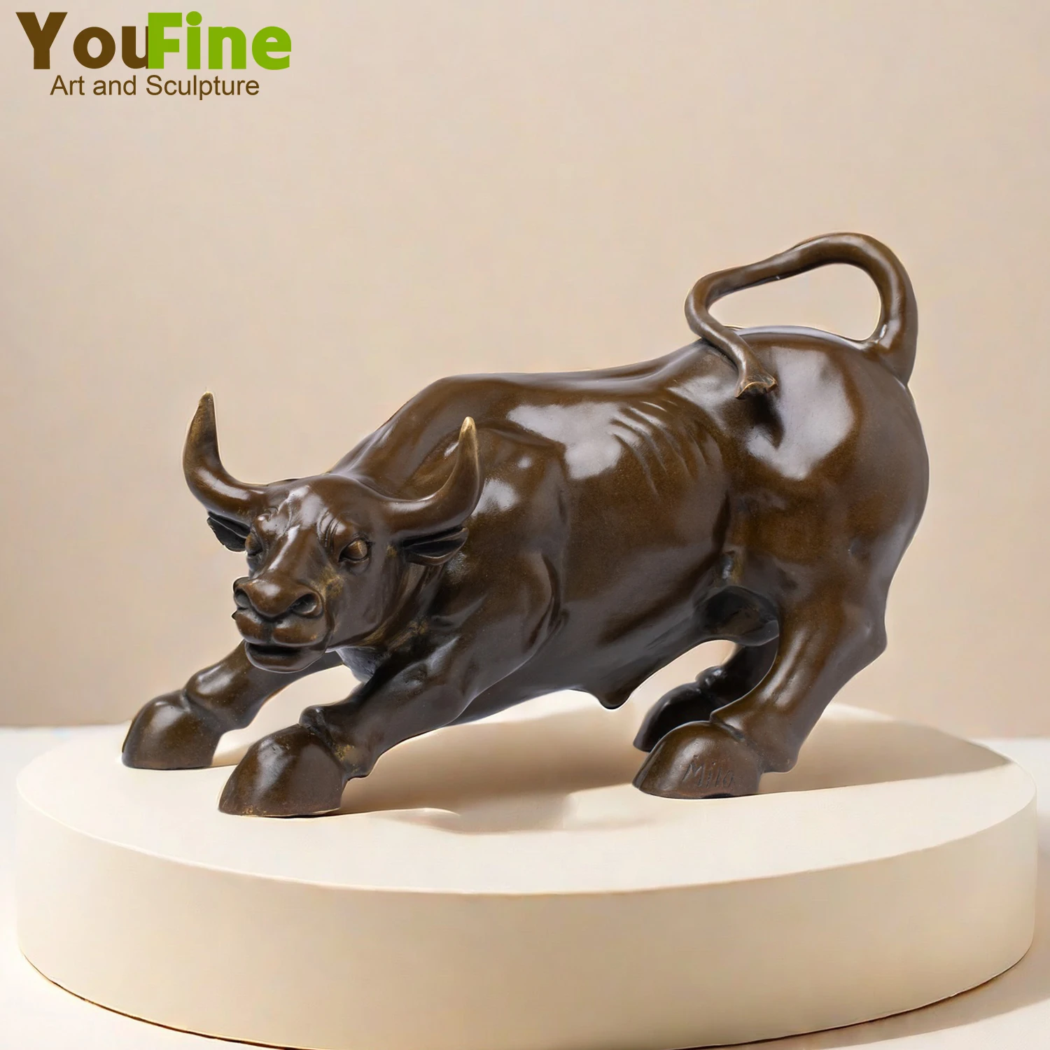 

Hot Casting Bronze Wall Street Bull Sculpture Bronze Charging Bull Statue Handmade Animal Art Crafts For Home Office Decor Gifts