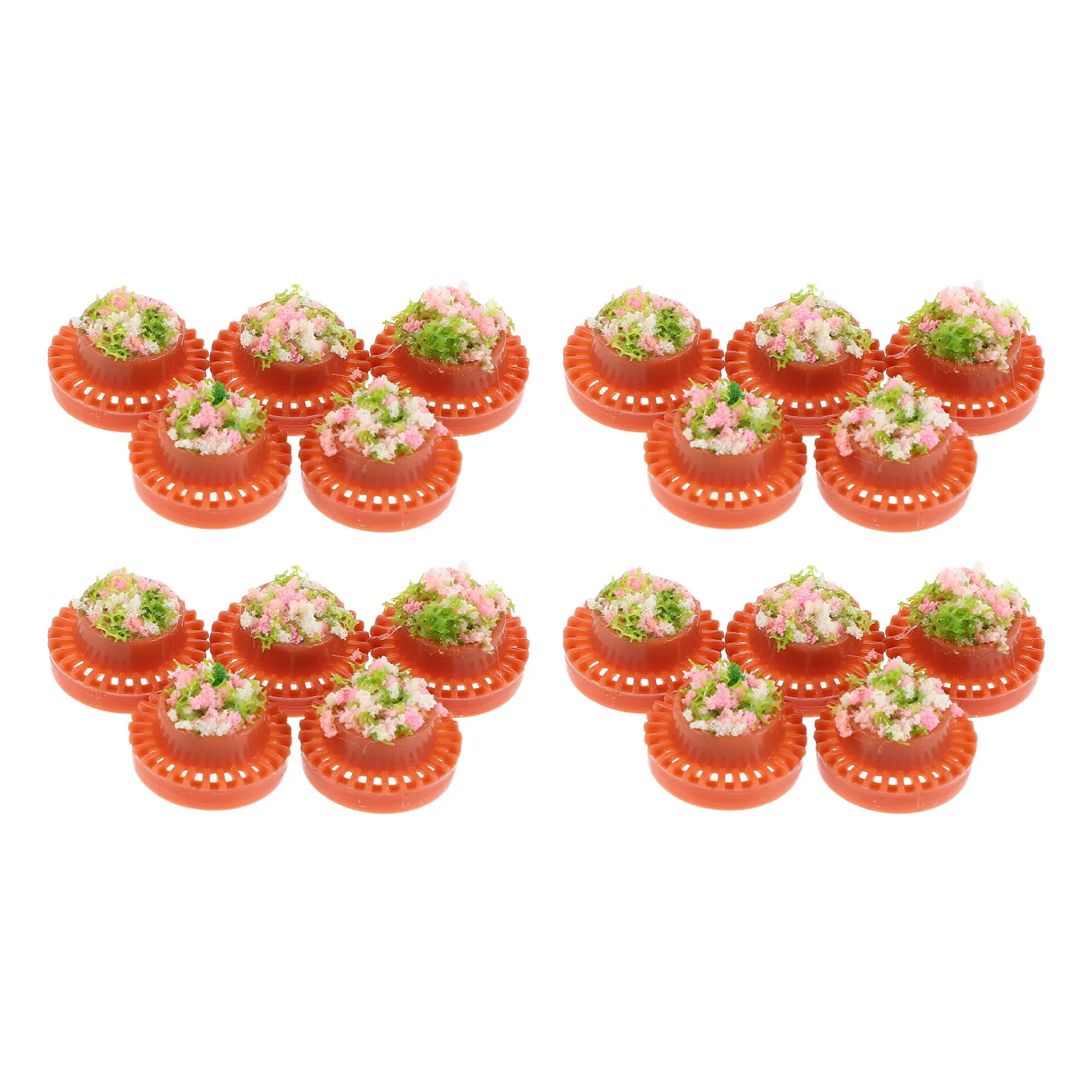 

20Pcs Miniature Flower Pots Plastic Set 1.30x1.30x0.80cm Simulation Design for Sand Table Landscaping DIY Garden Craft Decor
