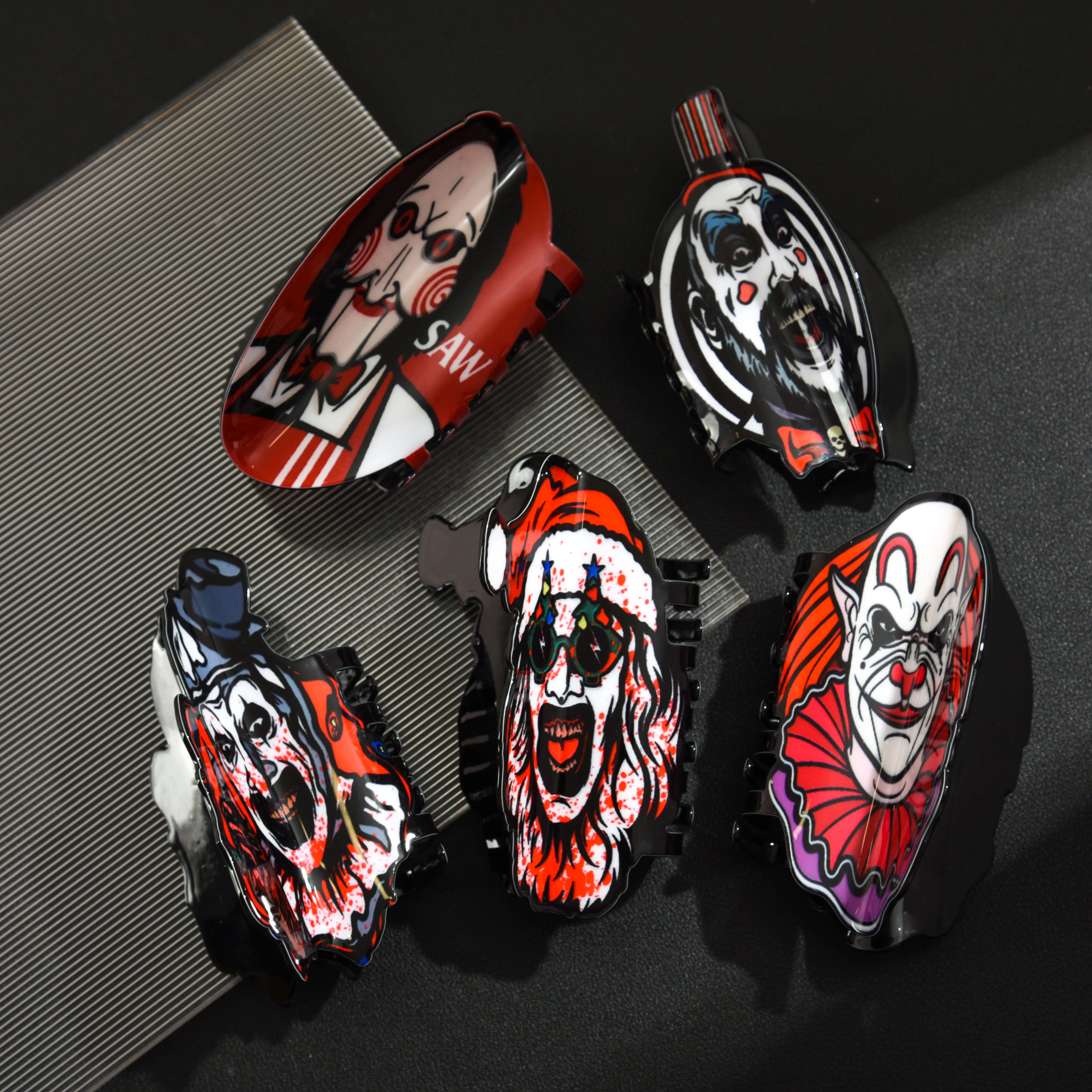 

2025 NEW Horror Series Ghost Joker Hair Claws Halloween Acrylic Claw Clips Trendy Hair Clips for Women Girls Hair Accessories