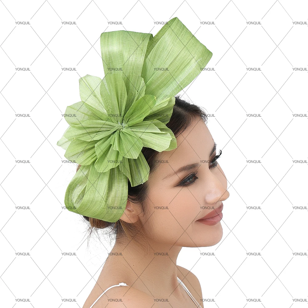 

Изысканный шелково-льняной цветочный головной убор-фасцинатор для женщин, милый свадебный головной убор для девочек, повязки для волос, аксессуары для волос с ободком